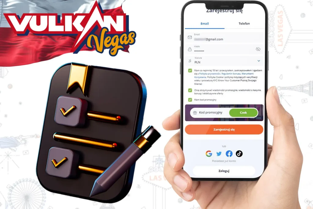 Zarejestruj się przez aplikację Vulkan Vegas